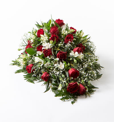 Båredekorasjon i rødt og hvitt 60 cm Båredekorasjon i rødt og hvitt 60 cm